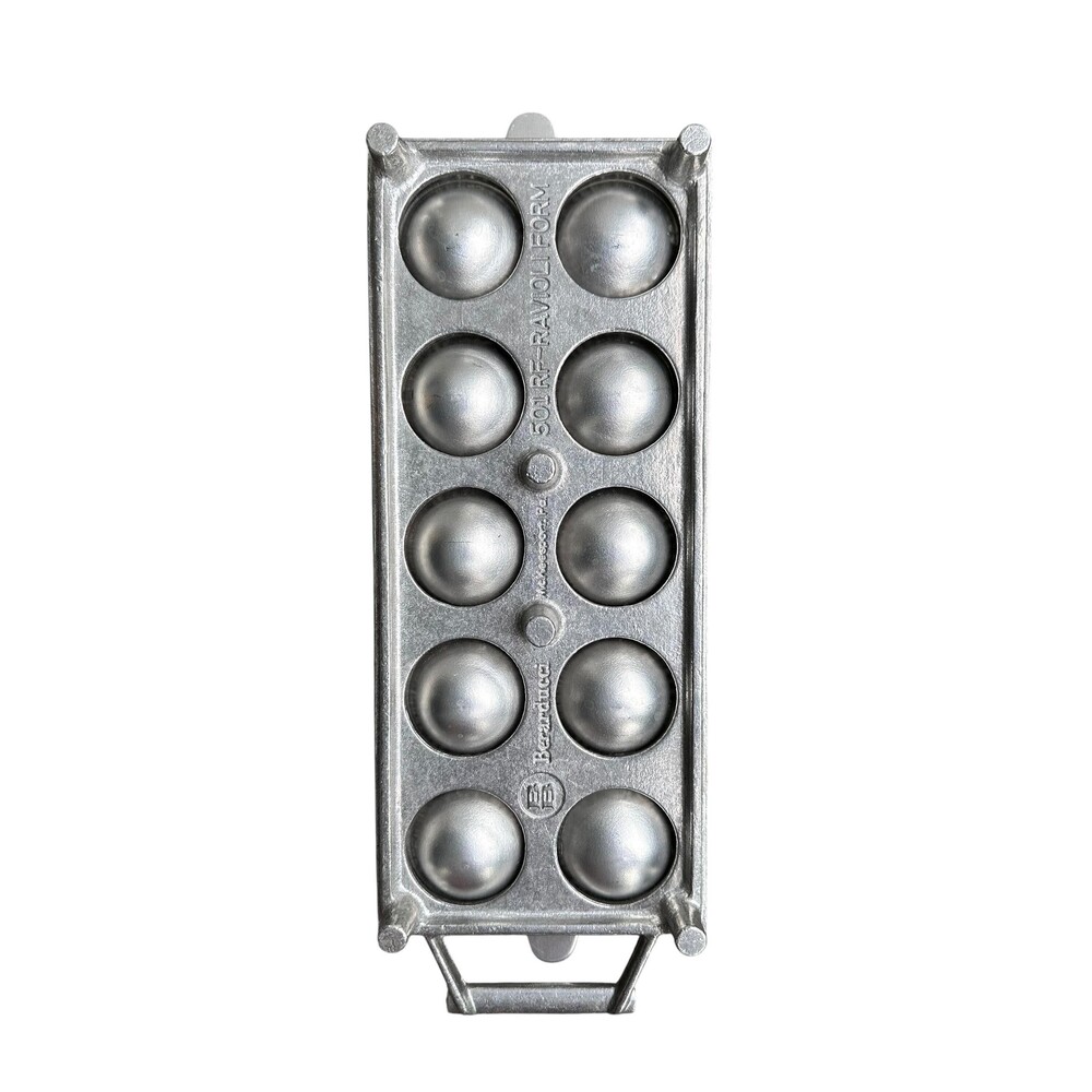 Vintage Berarducci Bros Aluminum Ravioli Maker - 10 Hole Round Mold 501RF